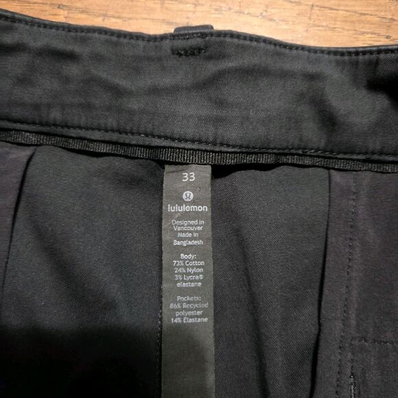 Lululemon Men’s Commission Pant Classic Black 33 34x28 - Picture 2 of 6